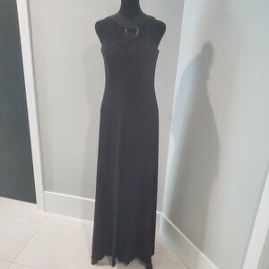 New Laundry Black Gown /Criss Cross Strap with Rectangle Beaded Accent Piece  6